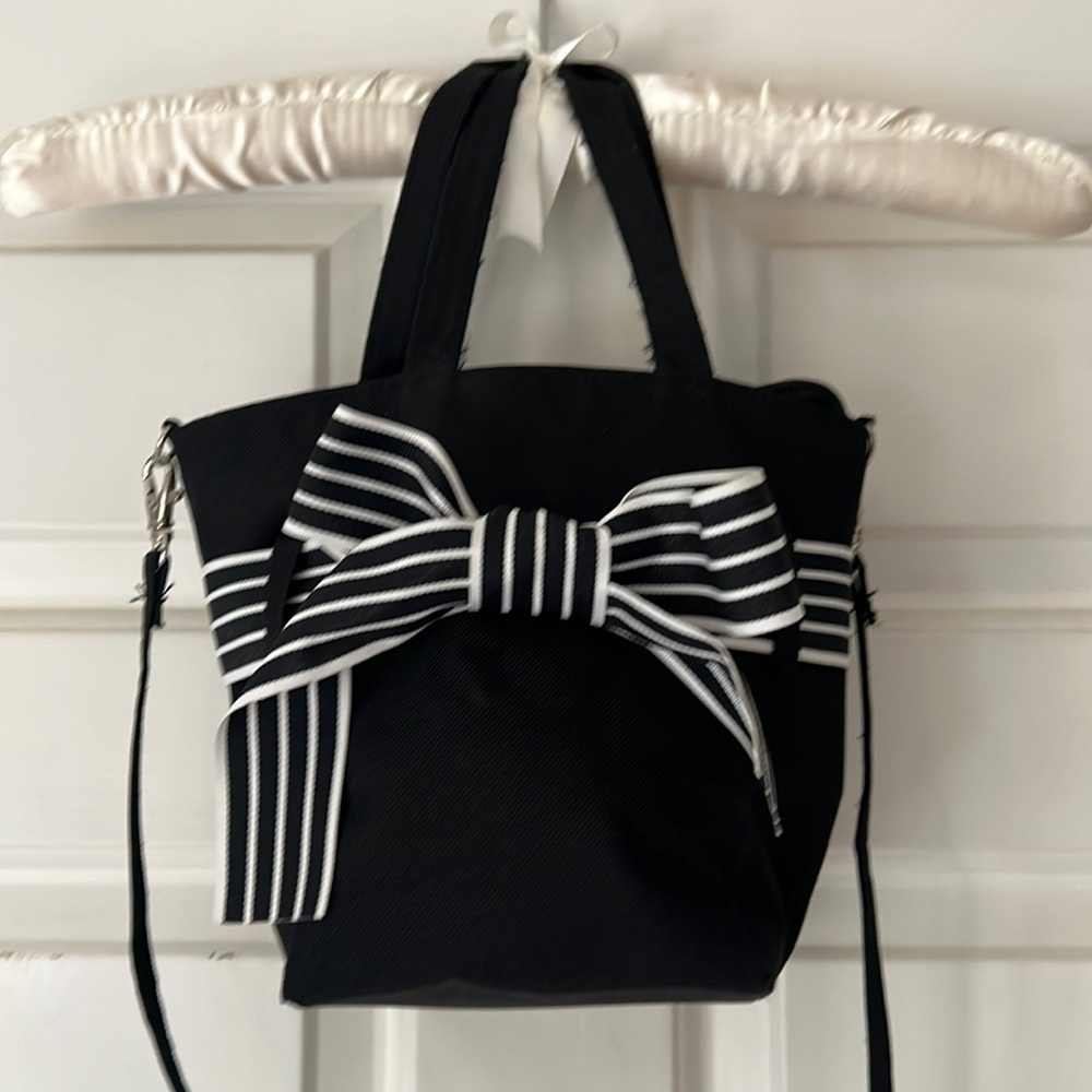 Handmade bucket bag with changeable ribbon for a new look anytime you use it